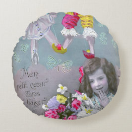 Min lilla hjärta i denna kyss 2 rund kudde