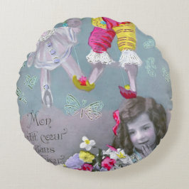 Min lilla hjärta i denna kyss 2 rund kudde