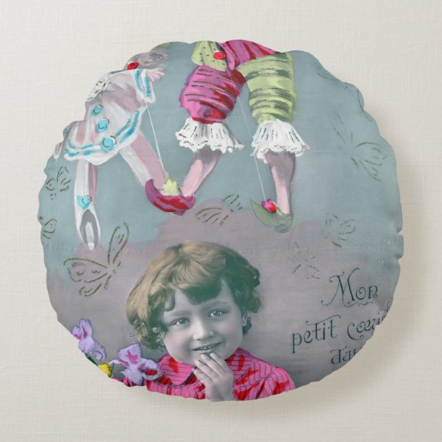 Min lilla hjärta i denna kyss  rund kudde (Framsidan)