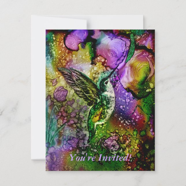 Min lilla hummerfågel inbjudningar (Framsida)