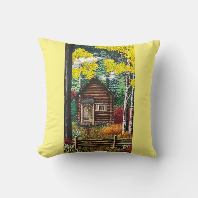 Min lilla kabin i Skogen Pillow Kudde (Framsida)