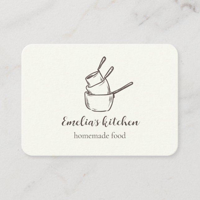 Min lilla köks logotyp qr-kod lämna oss en recensi visitkort (Framsida)