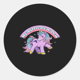 Min lilla krona Unicorn Runt Klistermärke