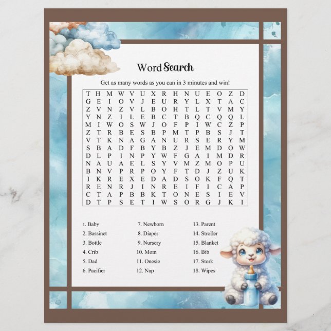Min lilla Lamb_ Baby Ord-sökning Brevhuvud (Framsida)