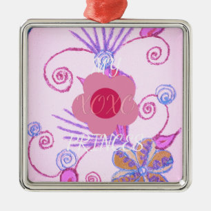 Min lilla prinsessa: Baby Rosa Vector Inspirationa Julgransprydnad Metall