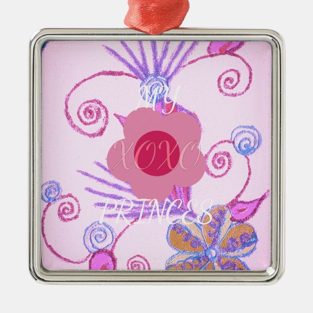 Min lilla prinsessa: Baby Rosa Vector Inspirationa Julgransprydnad Metall (Framsidan)