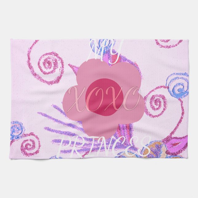 Min lilla prinsessa: Baby Rosa Vector Inspirationa Kökshandduk (Horisontell)