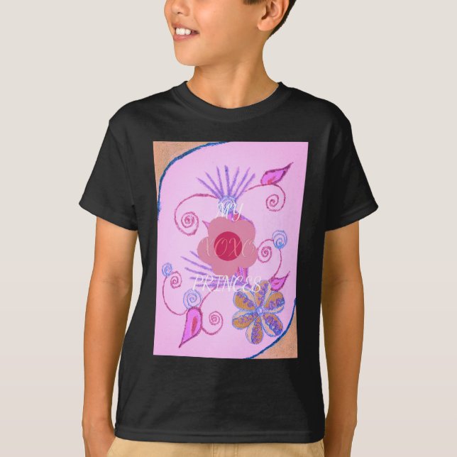 Min lilla prinsessa: Baby Rosa Vector Inspirationa Tee Shirt (Framsida)