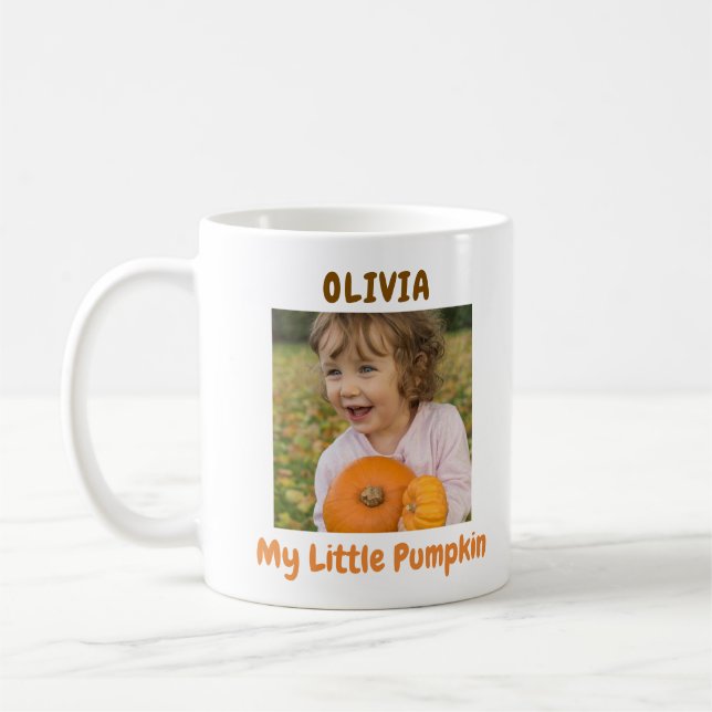 Min lilla Pumpkin Photo Kaffemugg (Vänster)