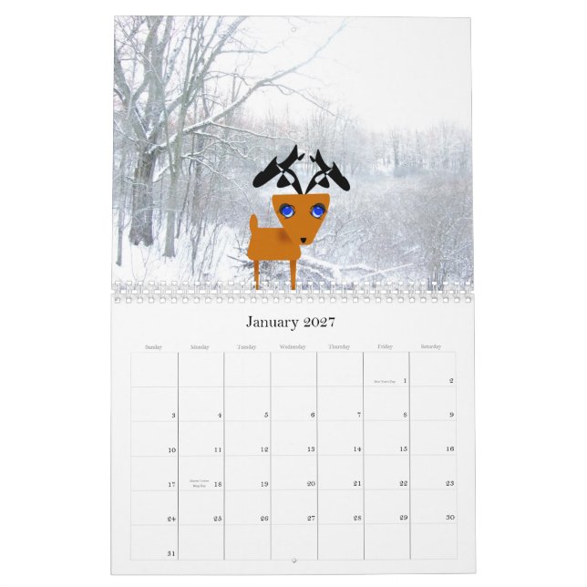 Min lilla renkalender kalender (Jan 2027)