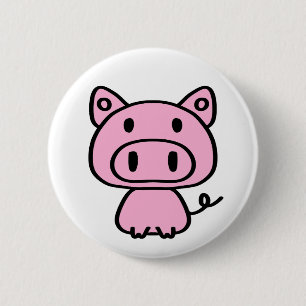 Min lilla Rosa Piglet Badge Knapp