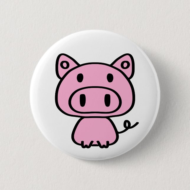Min lilla Rosa Piglet Badge Knapp (Framsida)