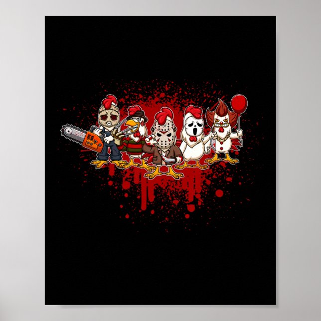 Min lilla skräckbesättning - Halloween Chicken Poster (Framsidan)