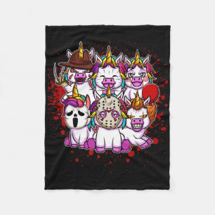 Min lilla skräckbesättning - Halloween Unicorns Fleecefilt