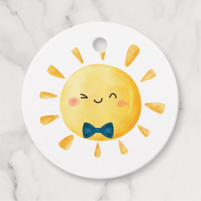 Min lilla solljus första födelsedag gåvor etiketter (Framsida)