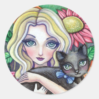 Min lilla svarta - Sticker Runt Klistermärke