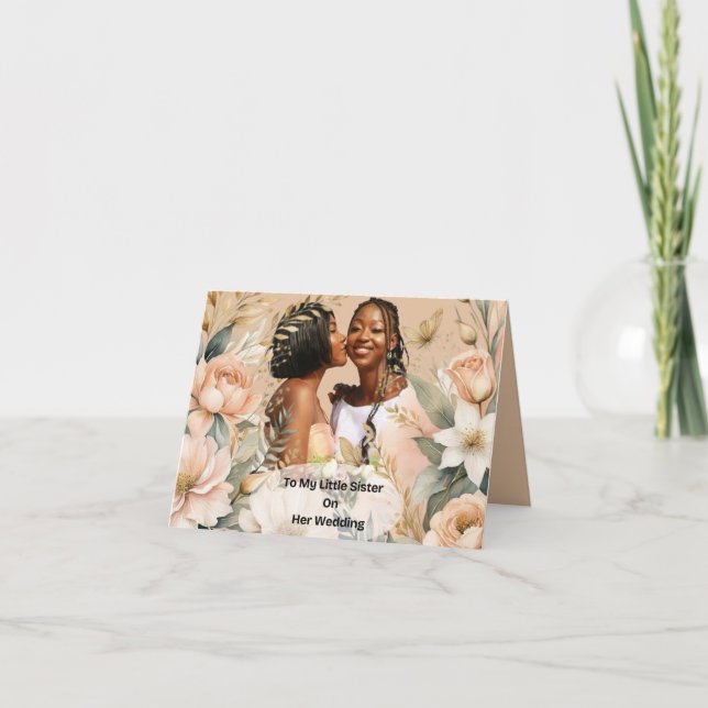 Min lilla syster-Bröllopsdag Kort (Framsida)