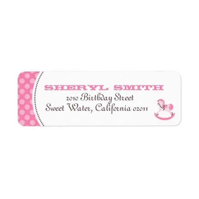 Min lille Pony Return-etikett Returadress Etikett (Framsidan)