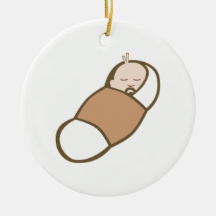 Min lite jordnöt julgransprydnad keramik