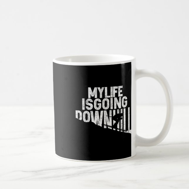 Min livs åktur är entusiast för utförsåkning  kaffemugg (Höger)