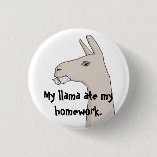 Min Llama åt min Homework. Knapp