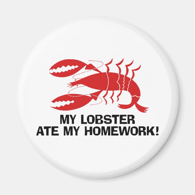 Min lobster har mina läxor magnet (Framsidan)