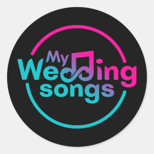 Min Logotyp  Sticker Bröllop Sång Runt Klistermärke