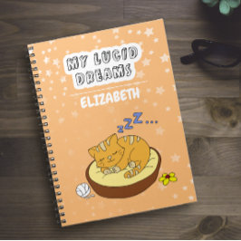 Min Lucid Dreams Doodles Sleeping Cat Anteckningsbok