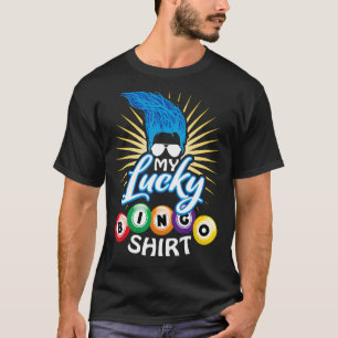 Min Lucky Bingo Blue Troll Hair Gambling Bingo Pla T Shirt