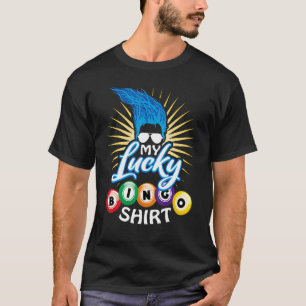 Min Lucky Bingo Blue Troll Hair Gambling Bingo Pla T Shirt