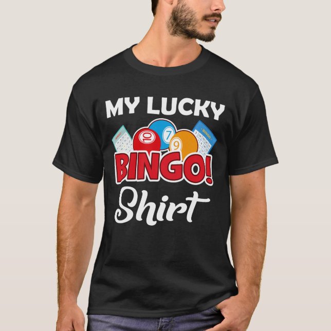 Min Lucky Bingo T-Shirt Funny Bingo Player (Framsida)