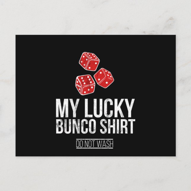 Min Lucky Bunco Funny Bunco Tvättar inte Vykort (Framsida)