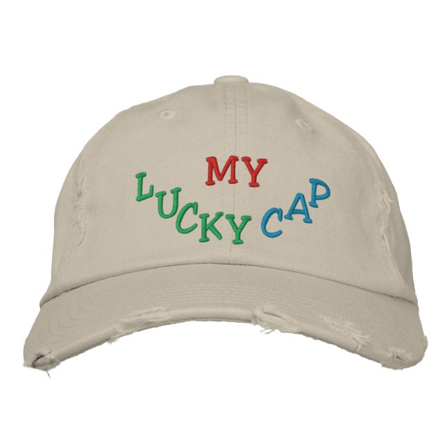 "Min Lucky Cap" Broderad Keps (Framsida)