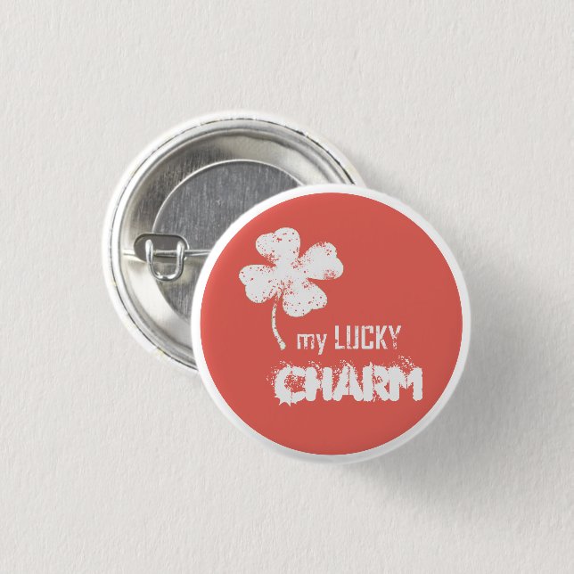 Min Lucky Charm Shamrock Button Pin Knapp (Framsida & baksida)