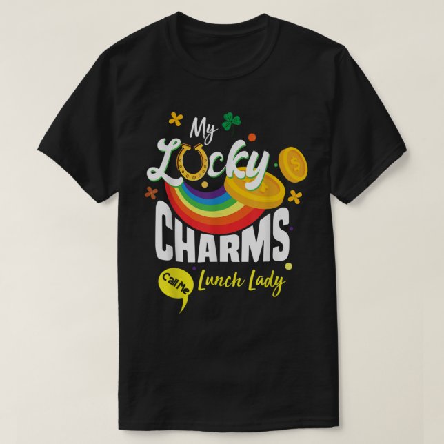 Min Lucky Charms kallar mig Lunch Dam St Patrick's T Shirt (Design framsida)