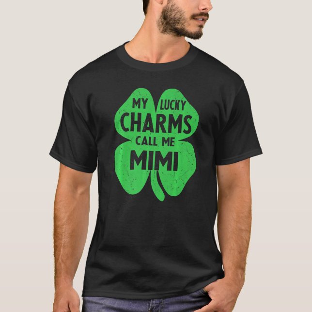 Min Lucky Charms kallar mig Mimi Funny St Patrick  T Shirt (Framsida)