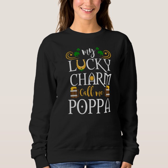 Min Lucky Charms kallar mig Poppa Funny St Patrick T Shirt (Framsida)