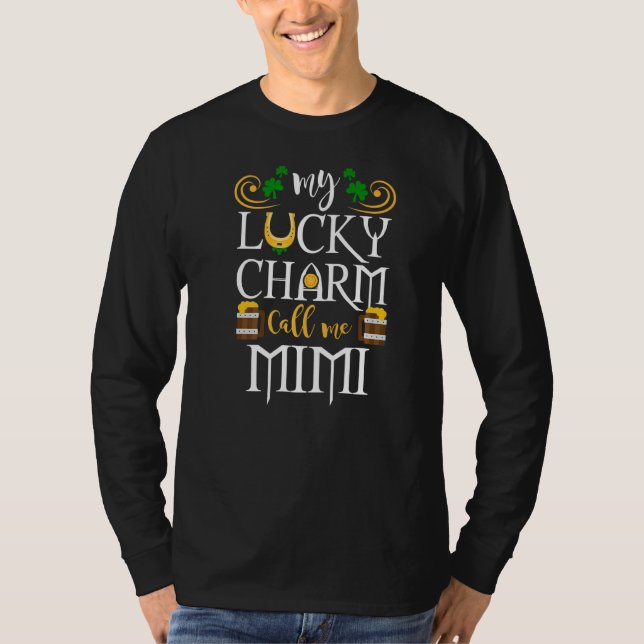 Min Lucky Charms Ringer Mig Mimi Rolig St Patricks T Shirt (Framsida)