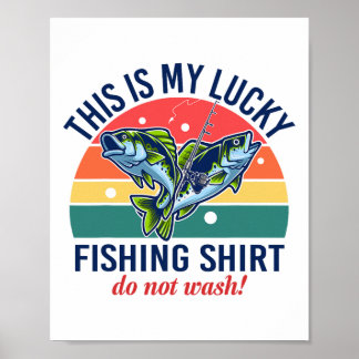 Min Lucky Fishing shirt Youth Kids Womens Boys Fun Poster