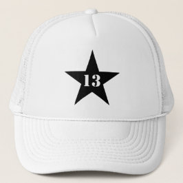 Min Lucky Number Star - nummer 13 (svart) Keps