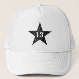 Min Lucky Number Star - nummer 13 - (svart vintage Keps