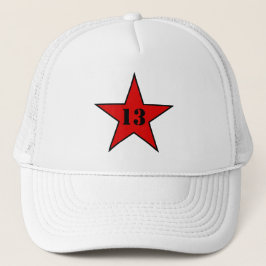 Min Lucky Number Star - nummer 13 - v2 (röd) Keps
