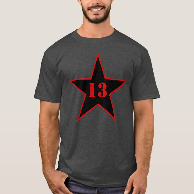Min Lucky Number Star - nummer 13 - v2 (svart) T Shirt (Framsida)