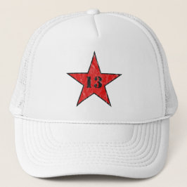 Min Lucky Number Star - nummer 13 - v2(vint. red) Keps