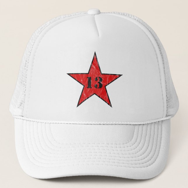 Min Lucky Number Star - nummer 13 - v2(vint. red) Keps (Framsida)