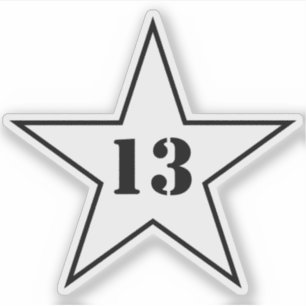 Min Lucky Number Star - nummer 13 - v2 (vit) Klistermärken