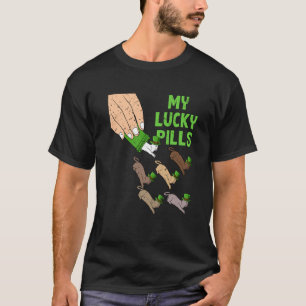 Min Lucky Pills Cat St patricks day Irish Kitten K T Shirt