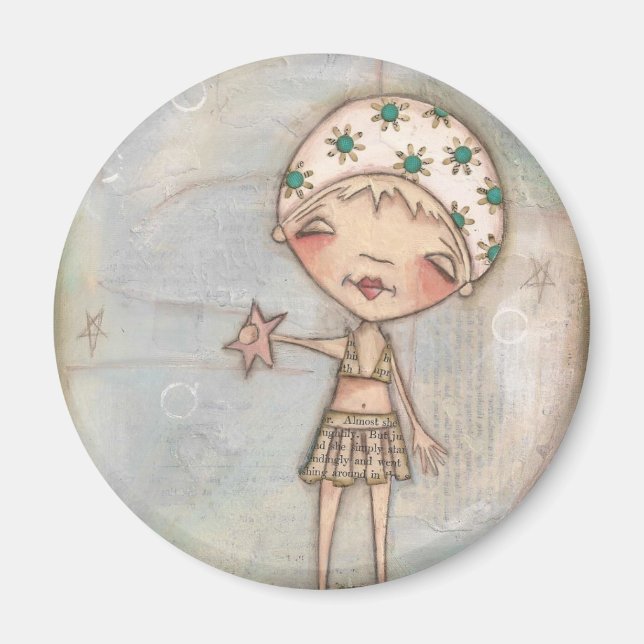 Min Lucky Star (fisk) - Round Magnet (Framsidan)