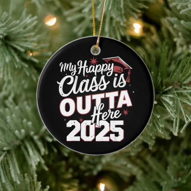 Min Lycklig-klass är här 2025: Högre Student Julgransprydnad Keramik (Träd)