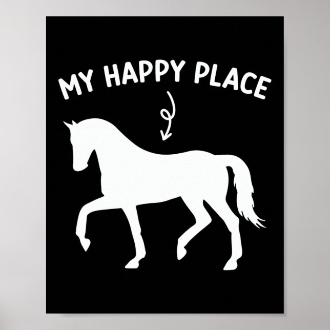Min Lycklig Ställe Funny Horse Lover  Poster (Framsidan)